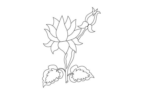 Beautiful Flowers Vector Line Art Design for Graphics & Illustrations
