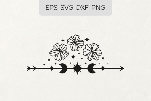 Boho Arrow, Flowers, Moon & Stars Graphics