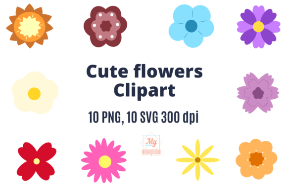 Cute Flowers Clipart Svg Png for Modern Graphics
