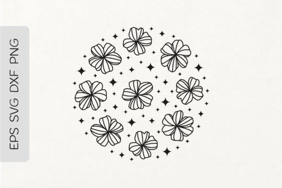 Flowers and Stars in Circle: Graphics & Illustrations for Creative Sellers