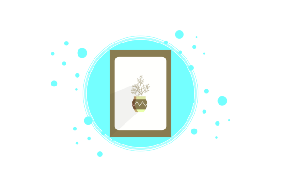 Flowers Drawing Frame Circle Bubble Graphics & Icons