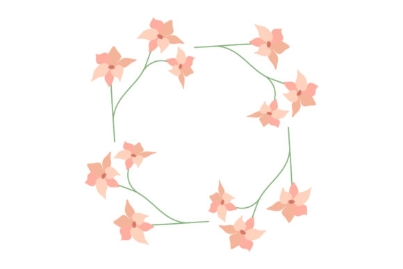 Flowers Frame Isolated Graphic: Editorial Illustrations & Graphics
