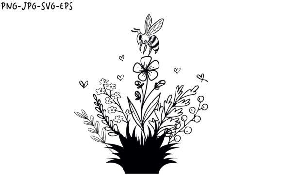 Flowers Sketch Vector Graphics for Handmade Illustrations