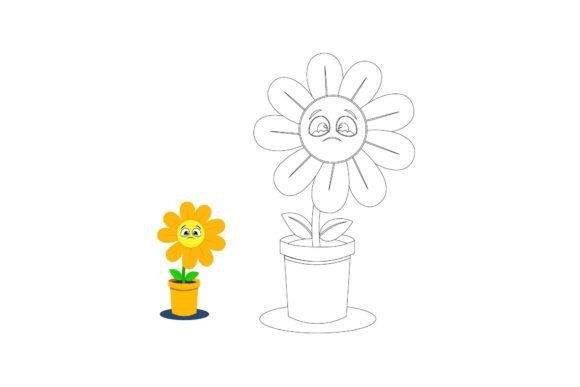 Kawaii Flowers Coloring 1: Fresh Graphics and Illustrations for Branding