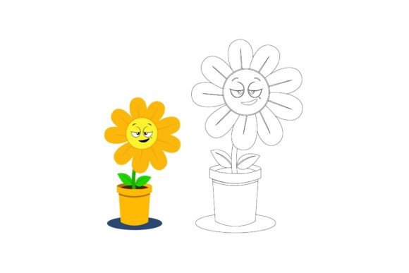 Kawaii Flowers Coloring 4: A Smart Graphics and Illustrations Choice for Sellers