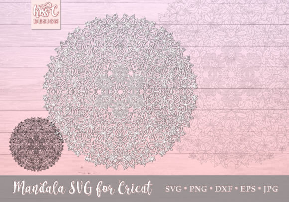 Mandala Wild Flowers Floral Circle Graphics for Crafts