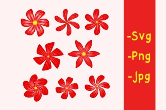 Red Simple Flowers: Graphics & Illustrations for Modern Design