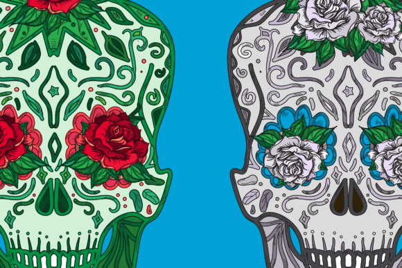 Roses in Skulls Graphics and Illustrations Review