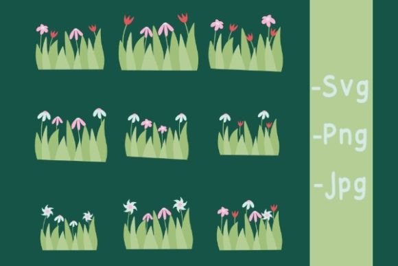 Set of Spring Flowers Garden Graphics and Illustrations Review