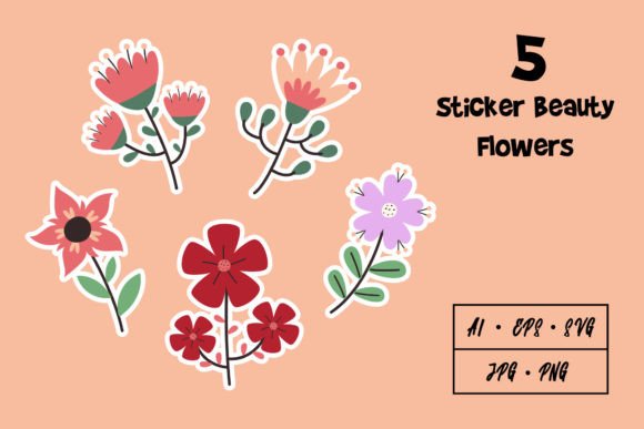 Sticker Beauty Flowers: Premium Graphics and Illustrations for Branding